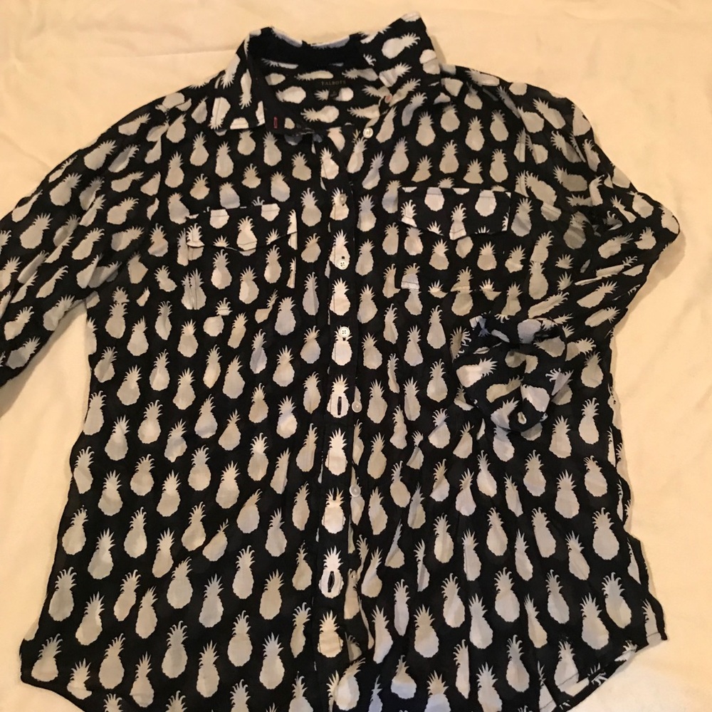 Very light summer pineapple button down